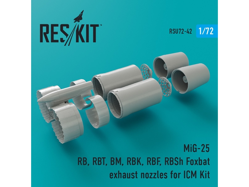 Mig-25 Rb, Rbt, Bm, Rbk, Rbf, Rbsh Foxbat Exhaust Nozzles For Icm Kit - image 1