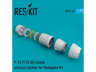 F-16 F110-ge Closed Exhaust Nozzles For Hasegawa Kit - image 1