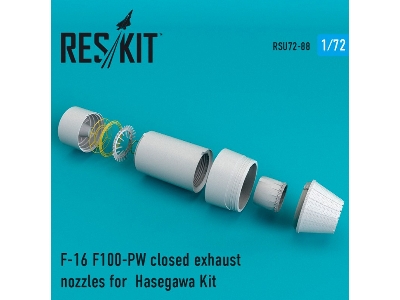 F-16 F100-pw Closed Exhaust Nozzles For Hasegawa Kit - image 1