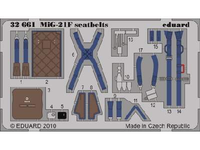 MiG-21F KM1 seatbelts 1/32 - Trumpeter - image 1