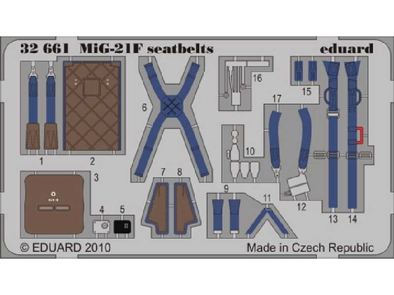 MiG-21F KM1 seatbelts 1/32 - Trumpeter - image 1