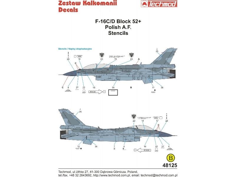 16C/D Block 52+ Numbers - Polish AF - 1:48 - image 1