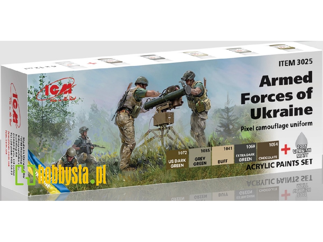 Acrylic Paint Set For Afu Pixel Camouflage Uniform - image 1