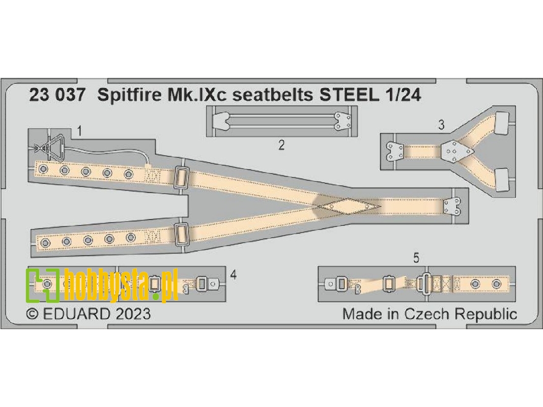 Spitfire Mk. IXc seatbelts STEEL 1/24 - AIRFIX - image 1