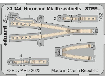 Hurricane Mk. IIb seatbelts STEEL 1/32 - REVELL - image 1