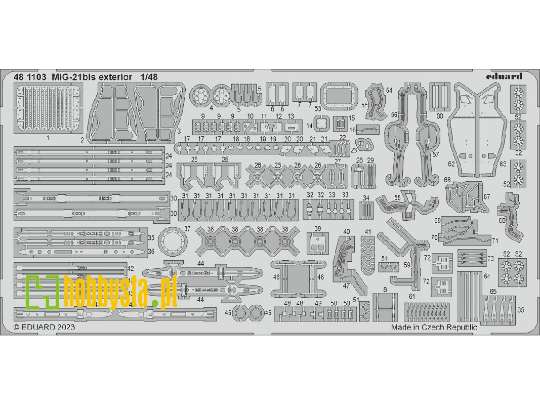 MiG-21bis exterior 1/48 - EDUARD - image 1