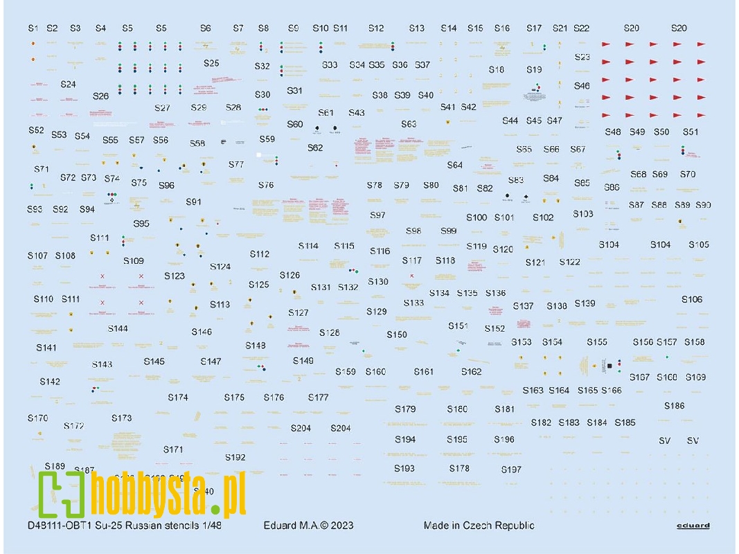 Su-25 Russian stencils 1/48 - ZVEZDA - image 1