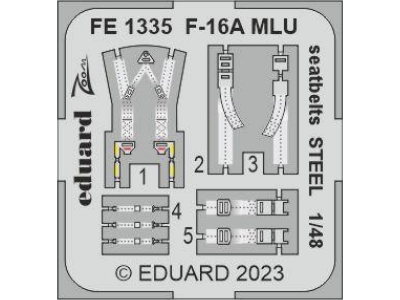 F-16A MLU seatbelts STEEL 1/48 - KINETIC MODEL - image 1