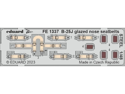 B-25J glazed nose seatbelts STEEL 1/48 - HONG KONG MODELS - image 1