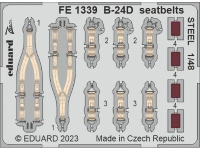 B-24D seatbelts STEEL 1/48 - REVELL - image 1