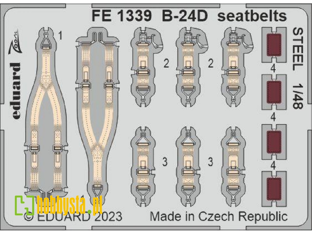 B-24D seatbelts STEEL 1/48 - REVELL - image 1