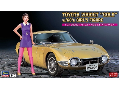 52333 Toyota 2000gt Gold W/60's Girl's Figure - image 1