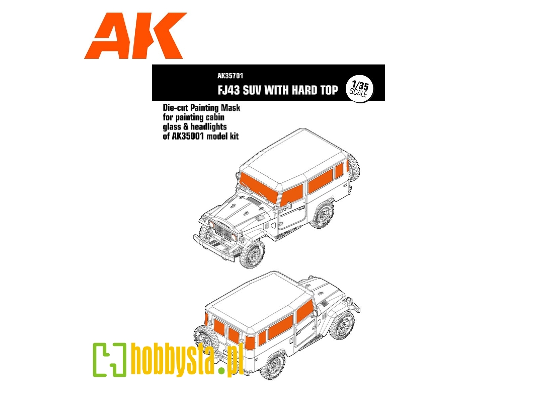 Die-cut Painting Mask For Painting Cabin Glass & Headlights Of Ak35001 Model Kit - image 1