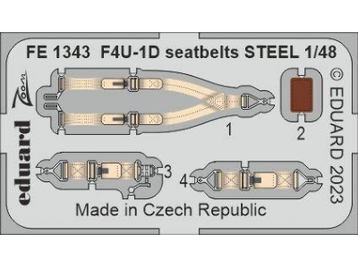 F4U-1D seatbelts STEEL 1/48 - HOBBY BOSS - image 1