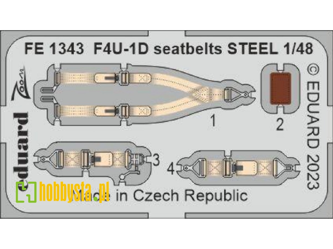 F4U-1D seatbelts STEEL 1/48 - HOBBY BOSS - image 1