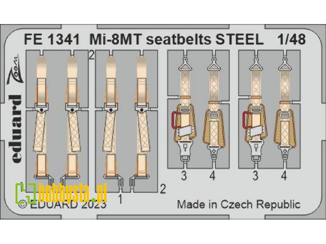 Mi-8MT seatbelts STEEL 1/48 - ZVEZDA - image 1