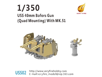 Uss 40mm Bofors Gun (Quard Mounting) With Mk.51(6 Sets) - image 1