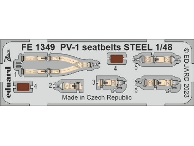 PV-1 seatbelts STEEL 1/48 - ACADEMY - image 1