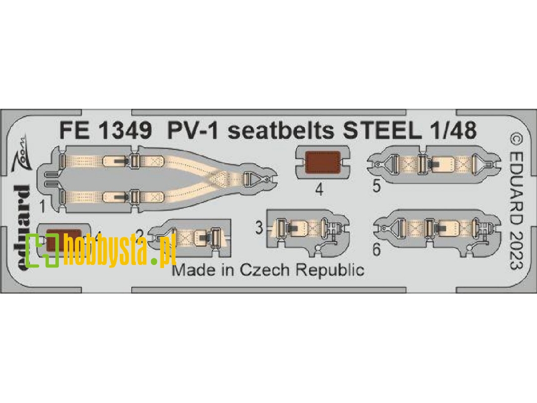 PV-1 seatbelts STEEL 1/48 - ACADEMY - image 1