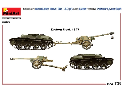 German Artillery Tractor T-60(R) & Crew Towing Pak40 Gun - image 4
