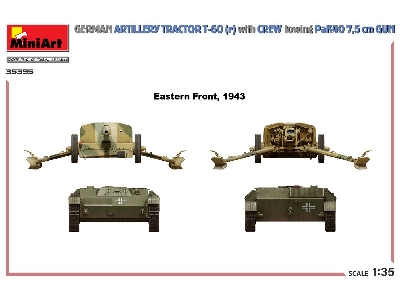 German Artillery Tractor T-60(R) & Crew Towing Pak40 Gun - image 5