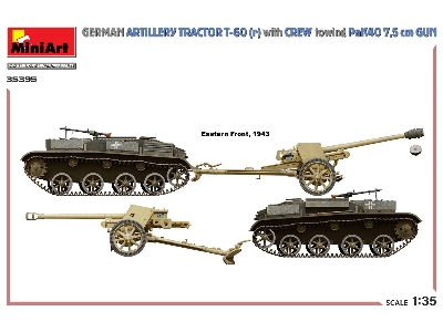 German Artillery Tractor T-60(R) & Crew Towing Pak40 Gun - image 30