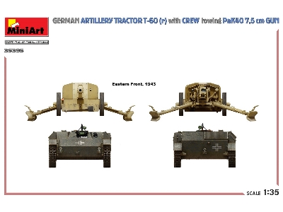 German Artillery Tractor T-60(R) & Crew Towing Pak40 Gun - image 31