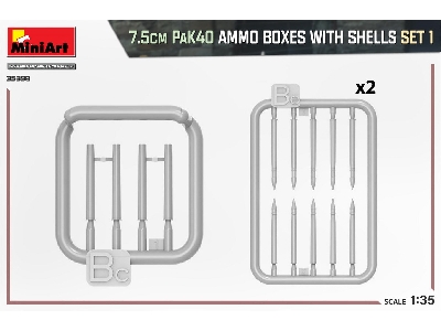 7.5cm Pak40 Ammo Boxes With Shells Set 1 - image 3