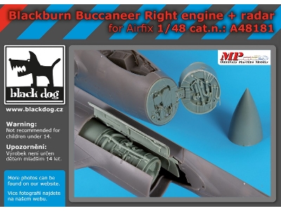 Blackburn Buccanneer Right Engine And Radar For Airfix - image 1