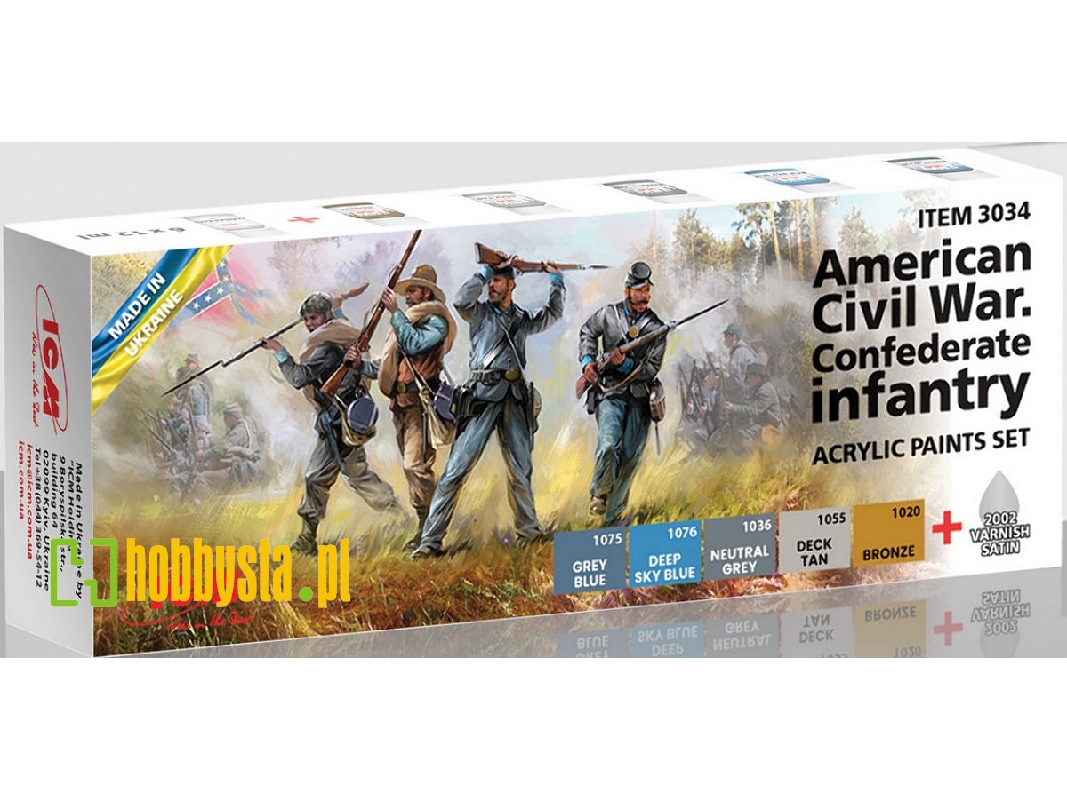 American Civil War. Confederate Infantry Acrylic Paints Set - image 1