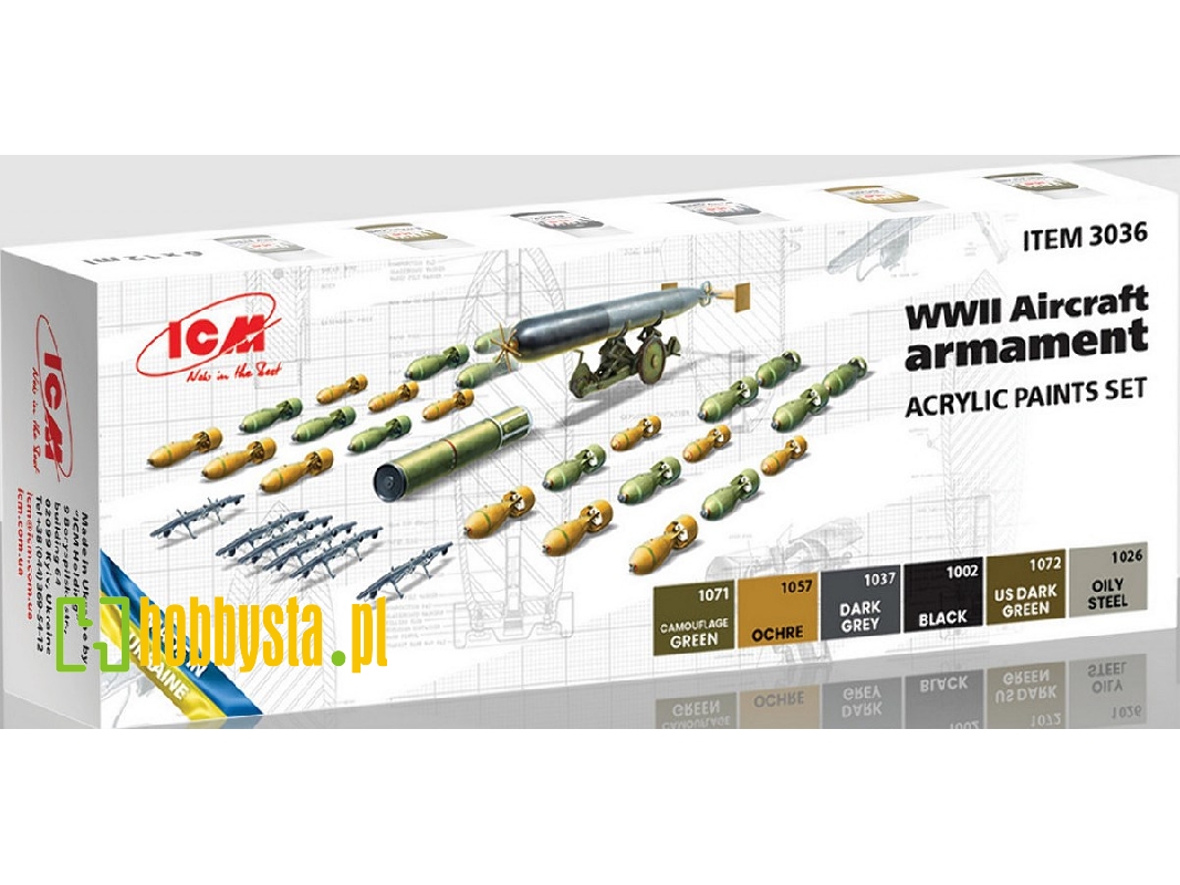 WWII Aircraft Armament Acrylic Paints Set - image 1