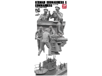 German Submarines & Commanders Set Of 6 Resin Figures - image 1