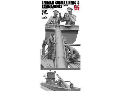 German Submarines & Commanders Loading 5 Pcs Resin Figures - image 1