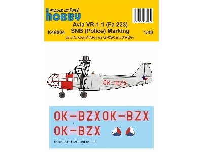 Avia Vr-1.1 (Fa 223) Snb (Police) Marking (For Special Hobby Kits 48201 48020) - image 1