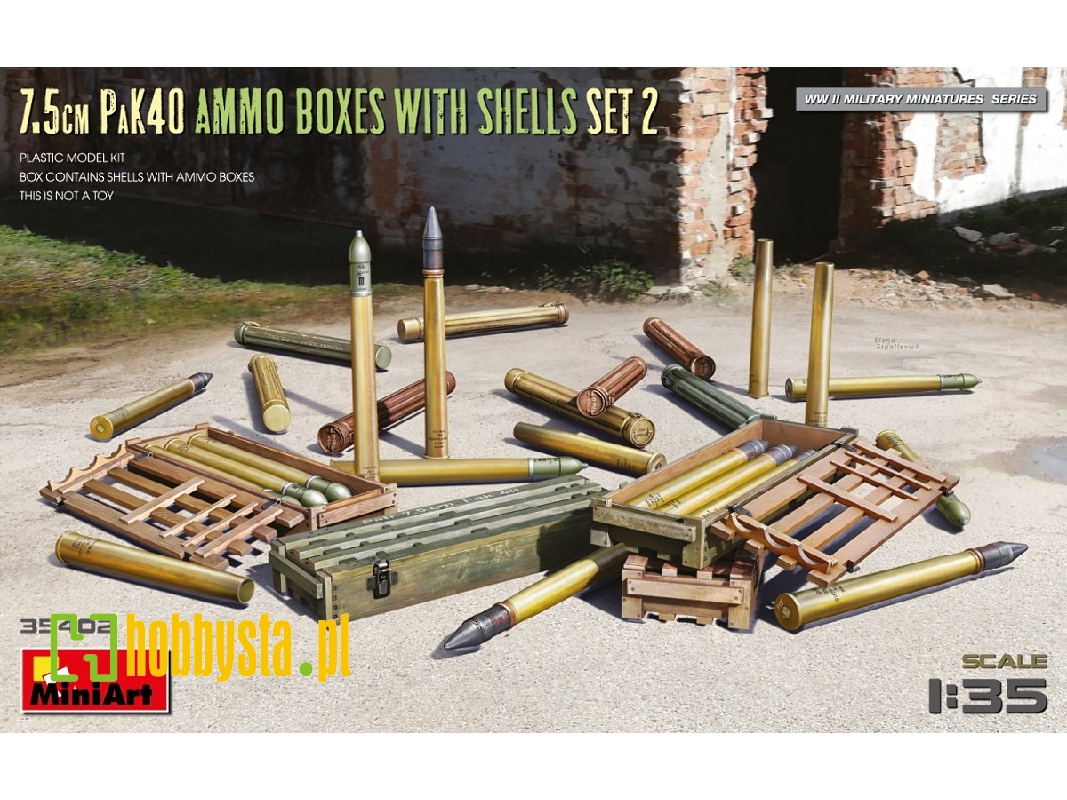 7.5cm Pak40 Ammo Boxes With Shells Set 2 - image 1