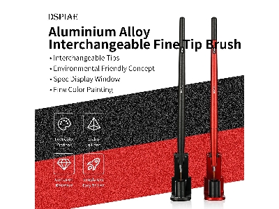 At-fb01 Fine Brush With Replacable Point Tip - Red - image 2