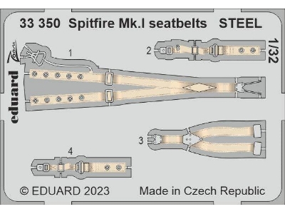 Spitfire Mk. I seatbelts STEEL 1/32 - KOTARE - image 1