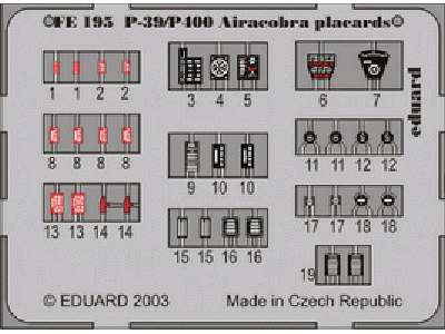 P-39/ P-400 placards 1/48 - - image 1