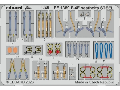 F-4E seatbelts STEEL 1/48 - MENG - image 1