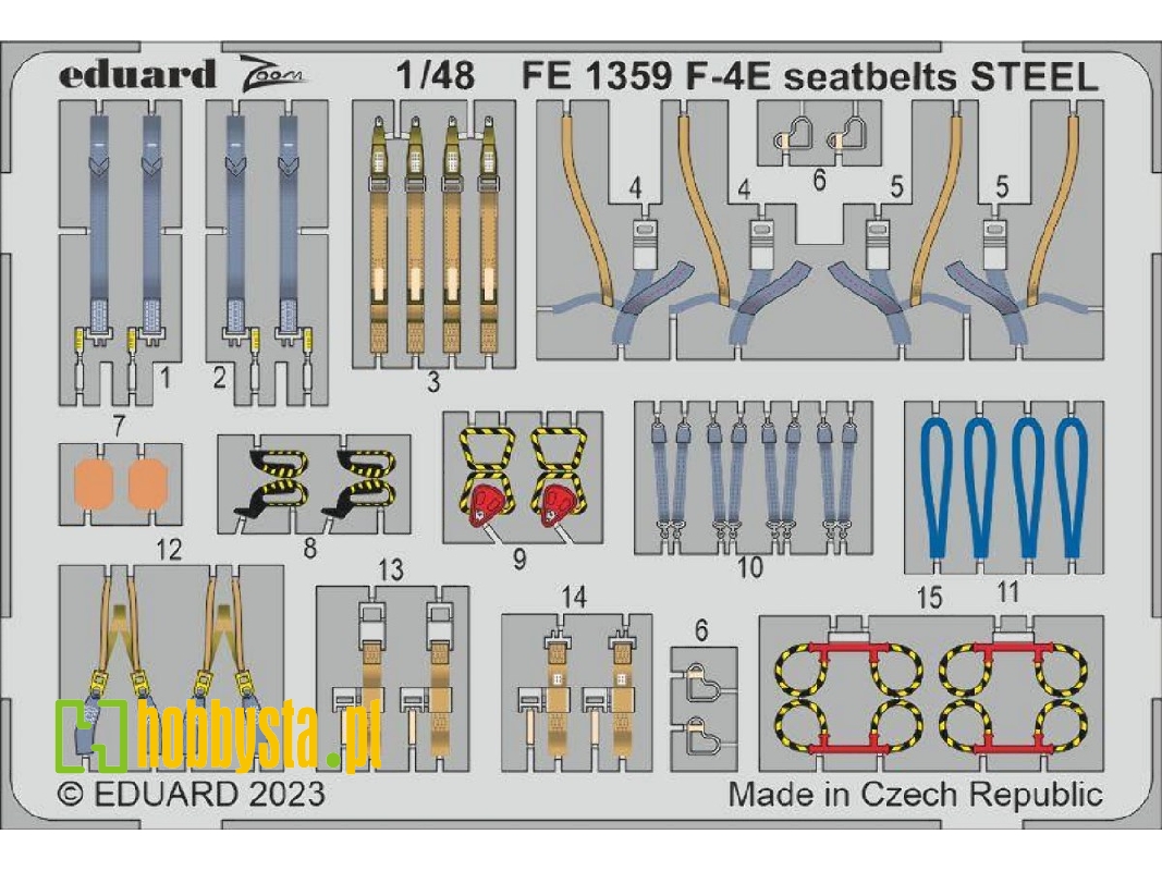 F-4E seatbelts STEEL 1/48 - MENG - image 1
