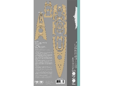 German Battleship Bismarck Wooden Deck Set (For Tamiya) - image 1