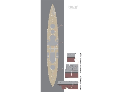 British Battleship Hms Prince Of Wales Wooden Deck Set (For Tamiya) - image 2