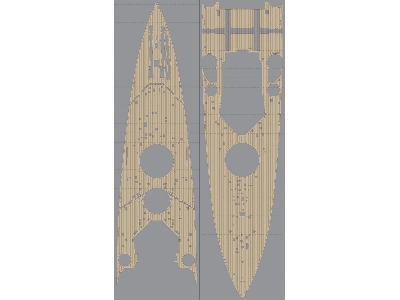 British Battleship Hms Prince Of Wales Wooden Deck Set (For Tamiya) - image 3