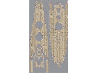 Uss Missouri Bb-63 Wooden Deck Set (Natural Tone) (For Tamiya) - image 4