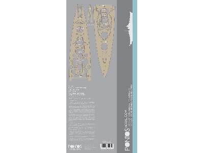 German Battleship Bismarck Wooden Deck Set Type R (For Revell) - image 1