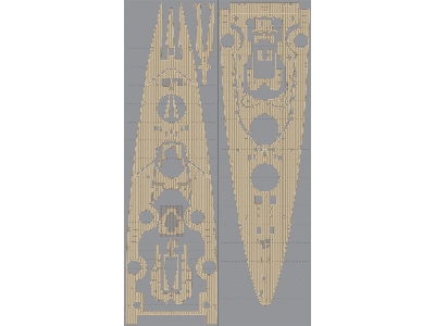 German Battleship Bismarck Wooden Deck Set Type R (For Revell) - image 4