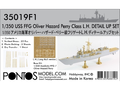 Us Navy Ffg Oliver Hazard Perry Class Long Hull Detail Up Set (For Academy Uss Oliver Hazard Perry Ffg-7/ Uss Reuben James Ffg-5
