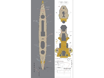 German Panzerschiff Admiral Graf Spee Wooden Deck Set Type T (For Trumpeter) - image 2