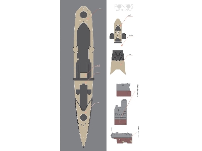 British Battlecruiser Hms Repulse Wooden Deck Set Type 1 (For Trumpeter) - image 2