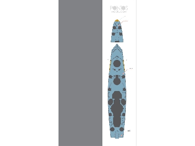 French Battleship Richelieu Wooden Deck Set 1943 (Blue Deck) (For Trumpeter) - image 2